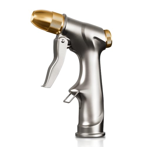 Heavy Duty Metal Garden Hose Nozzle Sprayer with 4 Spray Patterns