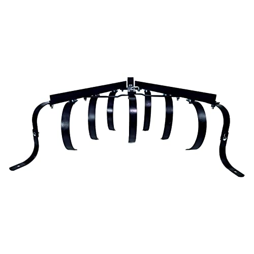 Brinly Sleeve Hitch Adjustable Tow Behind Cultivator, 18" by 40", Hammered Black