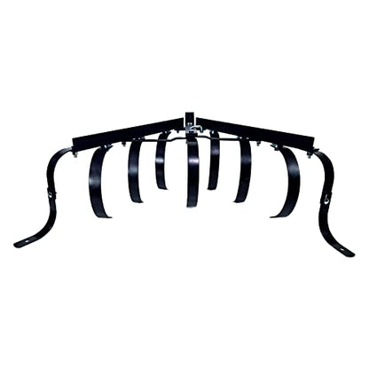 Brinly Sleeve Hitch Adjustable Tow Behind Cultivator, 18" by 40", Hammered Black