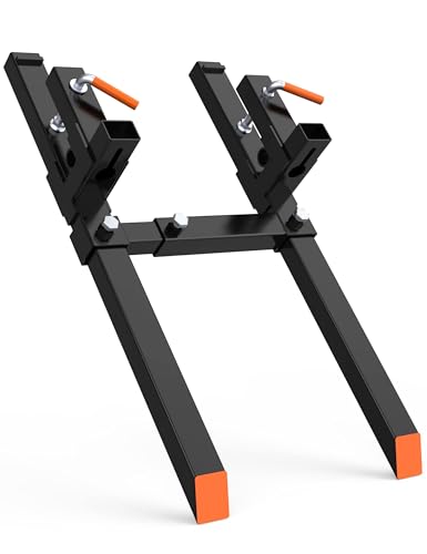 Heavy Duty Clamp-On Pallet Forks with Adjustable Stabilizer Bar - size: 2000 LBS 43 inch