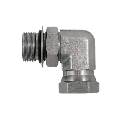 #12 SAE/ORB Male x 3/4" NPSM Female 90 Degree Elbow/Corner Joiner Hydraulic Swivel Adapter Fitting | 6901-12-12 - size: #12 SAE/ORB Male x 3/4" NPSM Female