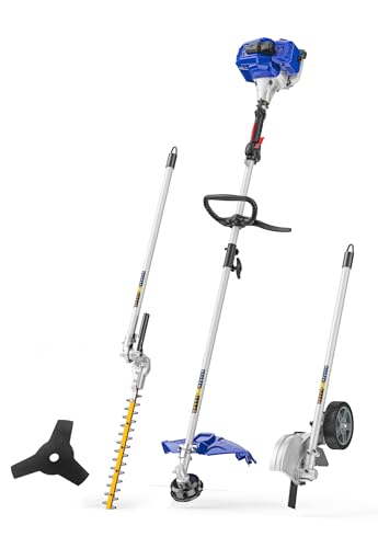 Wild Badger Power 26cc 2-Cycle Gas Weed Wacker, 4-in-1 Wheeled Edger Kit