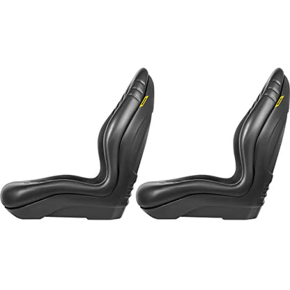 VEVOR Universal Tractor Seat Replacement 2 Pcs Compact High Back Mower Seat - style: 2Pcs Black
