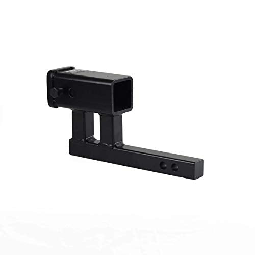 TOPTOW Trailer Hitch Extender Adapter, 2" Receiver, 4-1/4 inch Rise/Drop, 1-1/4 inch Solid Shank, 8-5/8" Extension