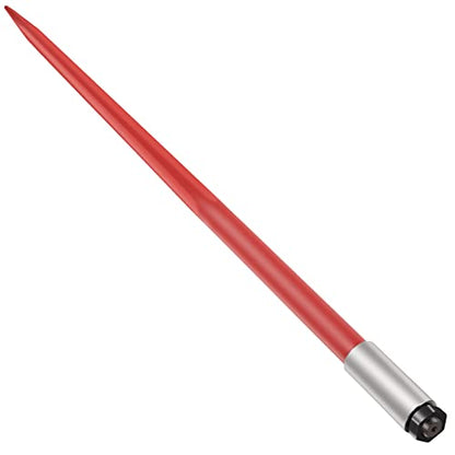 Mophorn Hay Spear 49" Bale Spear 4500 lbs Capacity, Bale Spike Quick Attach Square Hay Bale Spears 1 3/4" wide, Red Coated Bale Forks, Bale Hay Spike with Hex Nut & Sleeve for Buckets Tractors Loaders - size: 49"