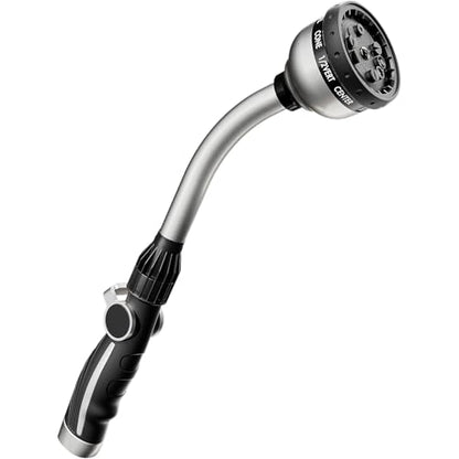 RESTMO Watering Wand Heavy Duty, 15-Inch Long Hose Nozzle Sprayer - color: Silver