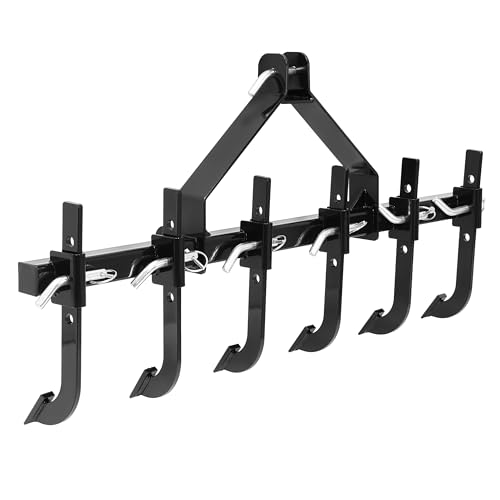 KUAFU 48" Chisel Plow Scarifier W/6 Shanks Compatible with CAT-0 Tractors
