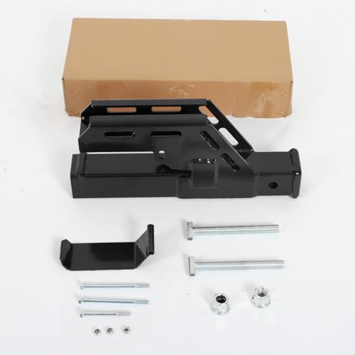 Black Clamp on Bucket Hitch 2" Ball Mount Receiver Adapter, 2025 New Upgraded Anti-Slip Black Clamp on Trailer Hitch for Kubota Tractor Bucket,Bucket Trailer Hitch Attachment