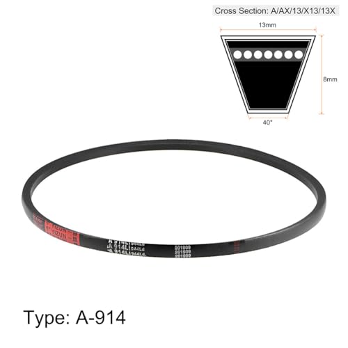 uxcell A914 V-Belts 914mm Inner Girth 13mm Top Width 8mm Thickness A-Section Rubber Drive Transmission Belt 2pcs - size: 36"