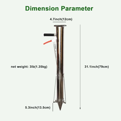 Seedling Transplanting Bulb Planter Tool Long Handle, Vegetable Young Plant Manual Plant Transplanter, Stainless Steel Planting Garden Tools with Pedal for Garden, Greenhouse-2pc