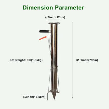Seedling Transplanting Bulb Planter Tool Long Handle, Vegetable Young Plant Manual Plant Transplanter, Stainless Steel Planting Garden Tools with Pedal for Garden, Greenhouse-2pc