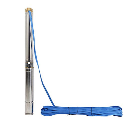 Submersible Pumps 2.5" OD Pipe 110V/60HZ 0.37KW 0.5HP Stainless Steel 1" Outlet Submersible Bore Pump Deep Well Pump with Control Box for Farm Irrigation - size: 110V/60Hz 0.37KW 0.5HP 1"