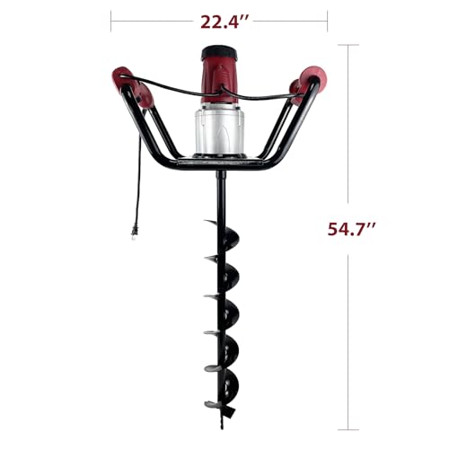 1500W Electric Post Hole Digger with Reverse, 2×6" & 2×4" Bits - color: Red, style: Reverse - 2×6"and 2×4" Auger Bits