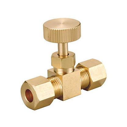 2 Pack Brass Replacement Control Needle Valve 1/4" OD Compression X 1/4" OD Compression - size: 2PCS 1/4"OD x 1/4"OD