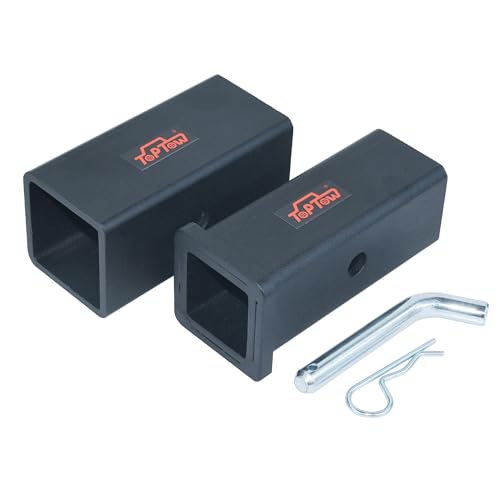 TOPTOW 64027HP Trailer Hitch Adapter 3" to 2-1/2" and 2-1/2" to 2" Hitch Reducer Sleeve Carbon Steel, 5/8 inch Pin & Clip Included