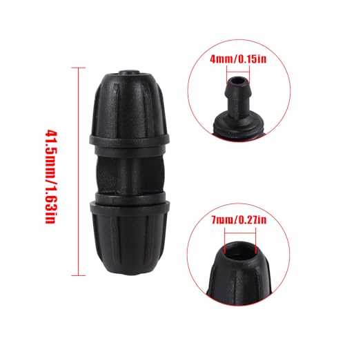 25Pcs 1/4 inch Drip Irrigation Coupling Fittings, Black - color: Black-Coupling