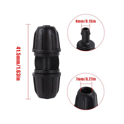 25Pcs 1/4 inch Drip Irrigation Coupling Fittings, Black - color: Black-Coupling