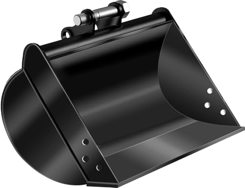 Upgraded Mini Excavator Bucket Attachments, 20in Flat Tooth Backhoe Bucket, Plain Bucket Attachment for Leveling Slopes, Dredging Material Handling, Compatible with 0.8-1.8 Ton Mini Excavators