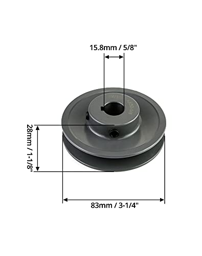 QWORK Single Groove Web Sheaves, 3.25" OD 5/8" Bore V-Belt Sheave for V-Belt, AK3258