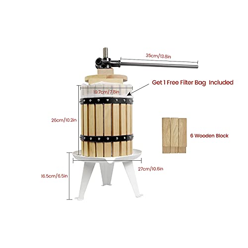 SQUEEZE master Fruit Apple Cider Wine Classic Press- 1.6 Gallon with Fruit Apple Wine Classic Crusher With Stand