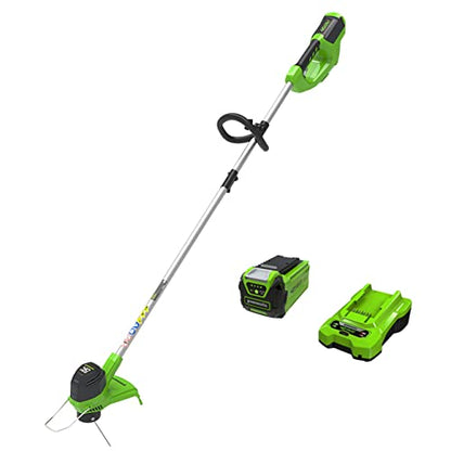 Greenworks 40V 12 in Cordless String Trimmer, 2.0 Ah Battery and Charger - size: 12" (Battery Included), style: String Trimmer