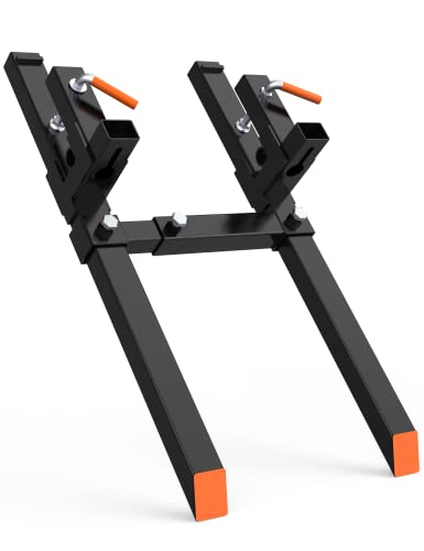 2000 lbs Clamp on Pallet Forks for Tractor Bucket Skid Steer Loader - size: 60 in-2000 LBS