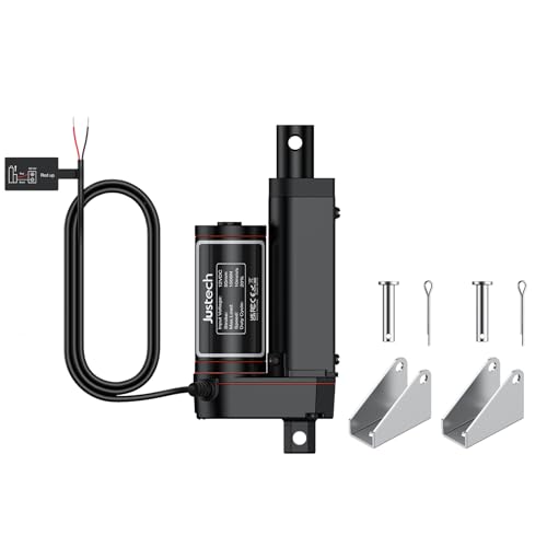 Justech 330LBS/1500N-2inch/50mm 12V Linear Actuator with Bracket, Black - size: 1500N-50mm