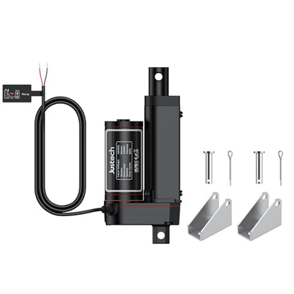 Justech 330LBS/1500N-2inch/50mm 12V Linear Actuator with Bracket, Black - size: 1500N-50mm