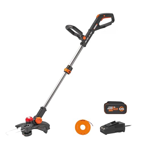 WORX 20V 13" 3-in-1 Cordless String Trimmer/Lawn Edger/Mini Mower, WG173 - style: 13" 20V Trimmer w/(1) 4.0Ah Battery