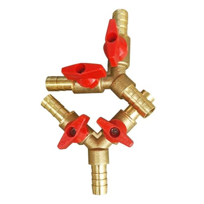 5/16" Hose Barb valve, Brass Y Shaped 3 Way Shut Off Valve - size: 5/16 Inch