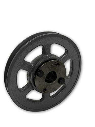 Single Groove 6.25" Cast Iron Electric Motor " H " Pulley/Sheave, Bushing Included, for 3/8" and 1/2" Top Width 3L/A/AK/4L/4LK Section V Belt, 1 Groove (7/8" Shaft / 0.875 Bore, AK64H) - size: 7/8" Shaft / 0.875 Bore