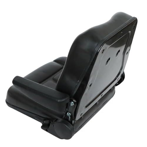 SecosAutoparts Universal Lawn Mower Tractor Seat Forklift Seat Digger Seat With Armrest Backrest Adjustable Waterproof