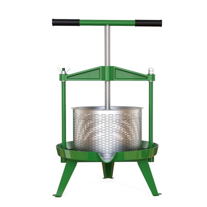 Green Fruit Wine Press 2.38 Gal - Heavy-duty T-Handle & Cross-beam, Stainless Steel Juice Maker for Apple, Grape, Home Brewing - color: Green, size: 2.38 Gallon
