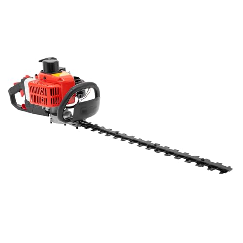 23.6" Gas Powered Hedge Trimmer - 22.5cc 2-Stroke Double Sided Blade Brush Cutter, 0.16Gal Fuel Tank, 90° Rotating Handle, Includes Safety Glasses & Gloves