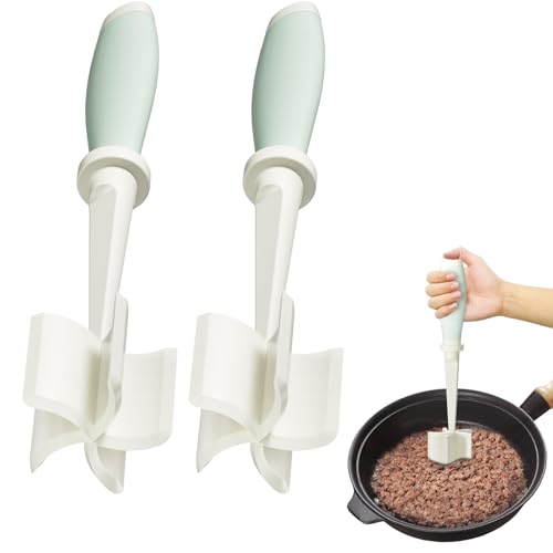 2Pack Meat Chopper Hamburger Masher Ground Beef Smasher Utensil Mix Tool - color: 2 Pack-White
