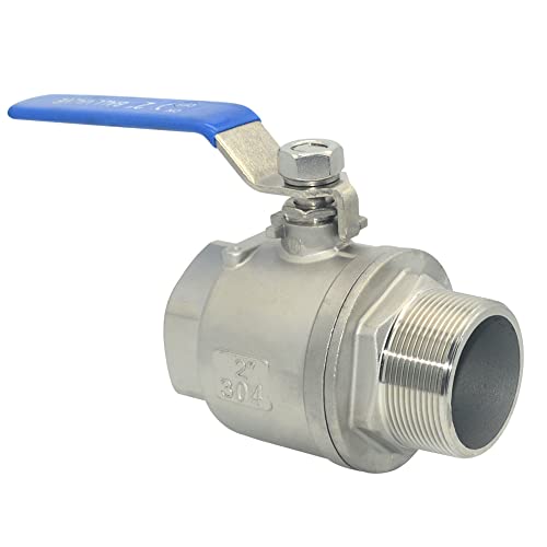 DAN SPEED 2 Inch Male x Female NPT Ball Valve S304 Stainless Steel,Full Port Heavy Duty for Water, Oil, and Gas,1000WOG (2 inch) - size: 2 Inch