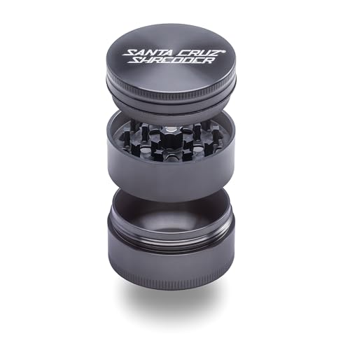 Santa Cruz Shredder Spice Grinder 3 Piece Medium 2 1/8" Superior Grip and Aluminium (Grey) - color: Gray