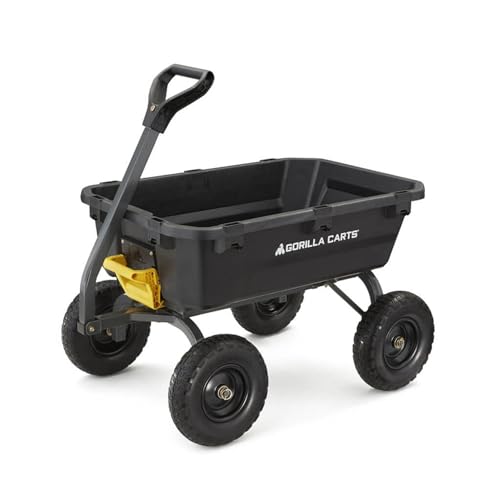 Gorilla Carts Dump Garden Cart, 7 Cu Ft,1200 lb Capacity, No-Flat Tires - size: 7-Cubic Feet