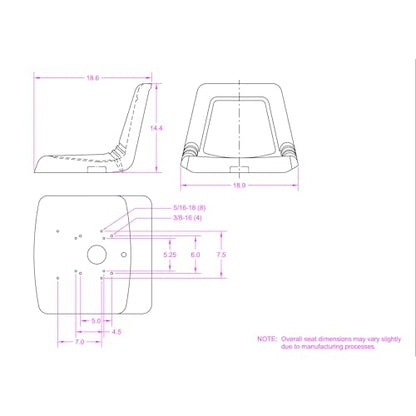 Black Talon Highback Lawn Mower Seat -Black, Model Number 115000BK