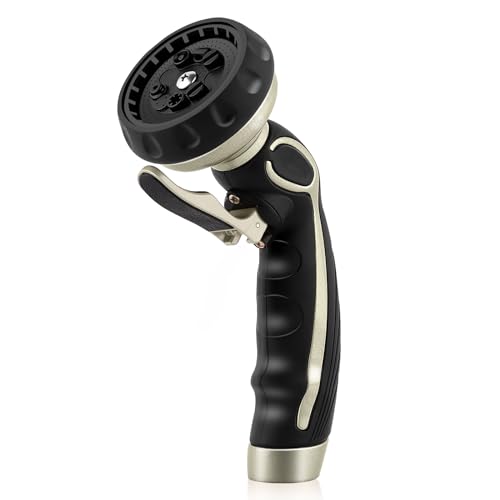 RESTMO Hose Nozzle with Easy Self-Lock Trigger, Heavy Duty Water Sprayer - color: Bronze
