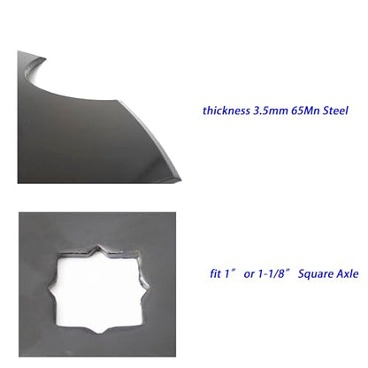 4 Pack 18" Notched Harrow Disc Blades to Fit 1" or 1-1/8" Square Axle