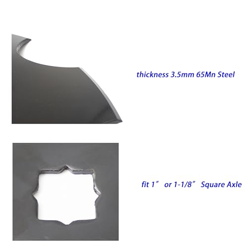 1 Pack 18" Notched Harrow Disc Blades to Fit 1" or 1-1/8" Square Axle