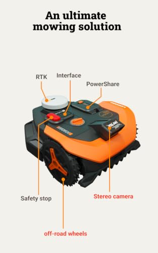 WORX Robot Lawn Mower for 1/4 Acre, Wire-Free with Brushes - size: Up to 1/4 Acre, style: Two-Wheel Drive