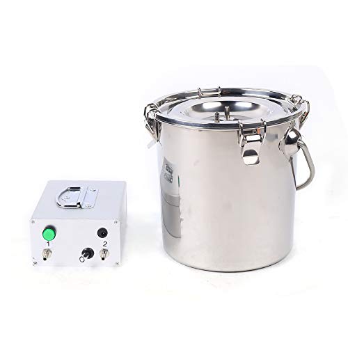 Electric Milking Machine Kit, Portable Double Head Electric Milking Machine Stainless Steel Sheep Goat Milker with Vacuum-Pulse Pump, Pulsation Milking Machine for Goats, Sheep (5L)