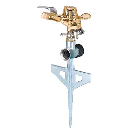 Melnor 65053-AMZ XT Pulsating Sprinkler QuickConnect Product Adapter, Amazon Bundle - style: Metal Step Spike, Metal Head