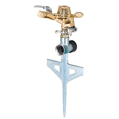 Melnor 65053-AMZ XT Pulsating Sprinkler QuickConnect Product Adapter, Amazon Bundle - style: Metal Step Spike, Metal Head