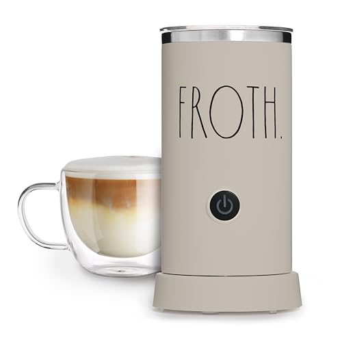Rae Dunn Electric Milk Frother Steamer -Stylish Automatic Milk Steamer and Frother, Milk Warmer, Hot and Cold Foam Maker for Coffee, Latte, Cappuccino, Macchiato - 550 Watt (Sand) - color: Sand