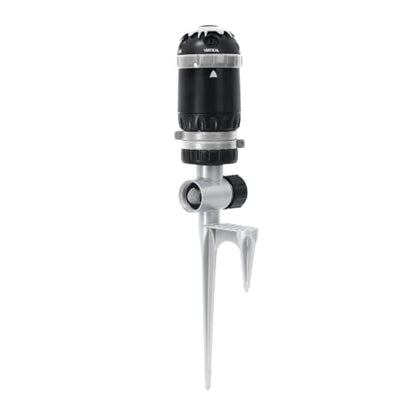 RESTMO Gear Drive Sprinkler with Step Spike Base, Silver - color: Silver, size: 1 Pack