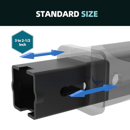 Hitch Receiver Adapter Reducer Sleeves, 3 to 2-1/2-Inch Receiver Hitch Towing Accessories - 2025New Adjustable 4-Hole Position - for Tractor Bucket, RV, UTV, Truck, Bike Rack & Cargo Carriers - size: 3" to 2.5" (2025 Upgrade)
