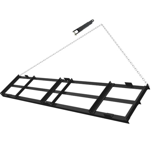 6FT Tow Behind Drag Harrow, Steel Driveway Grader Leveling Tool 72''L,Black - color: Black
